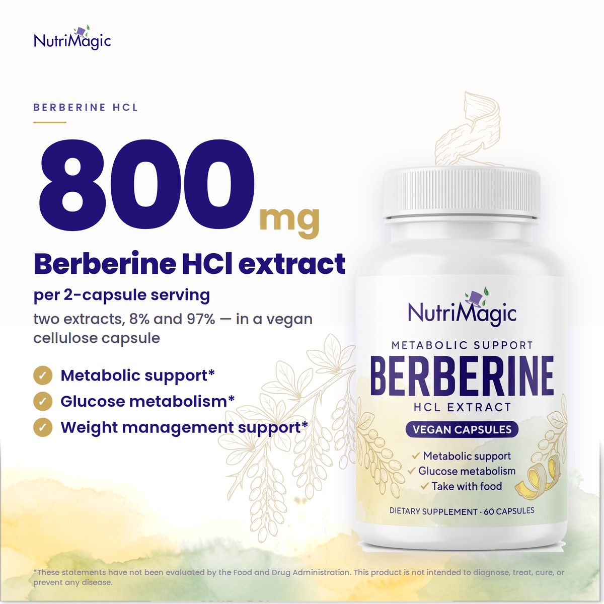 NutriMagic Berberine HCl — what people take it for and the key dose