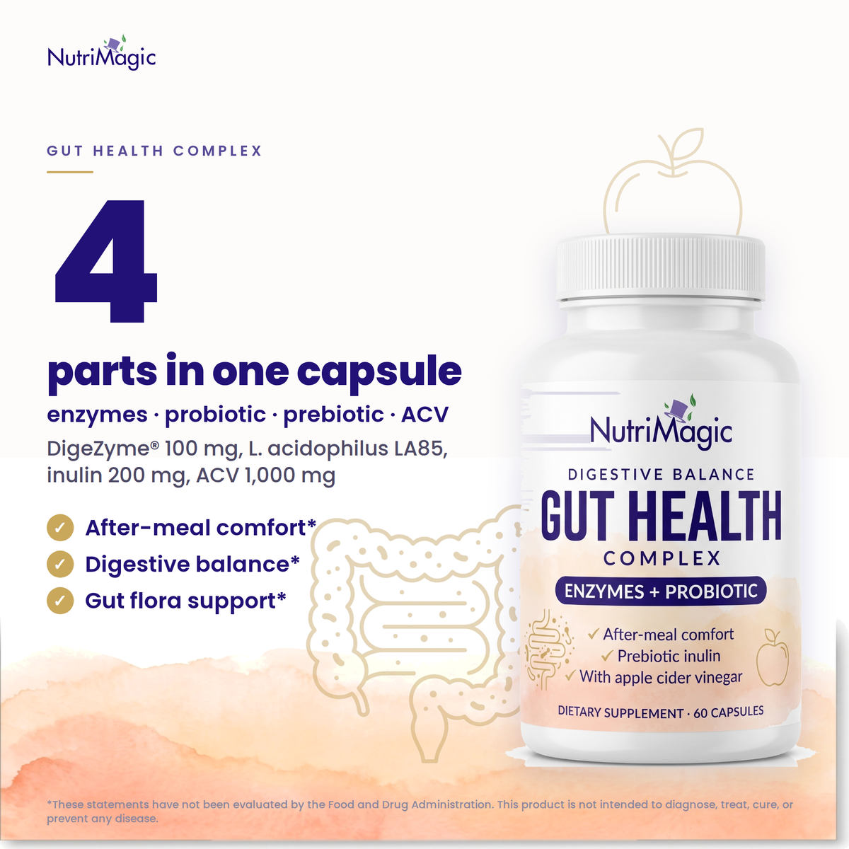 NutriMagic Gut Health Complex — what people take it for and the key dose