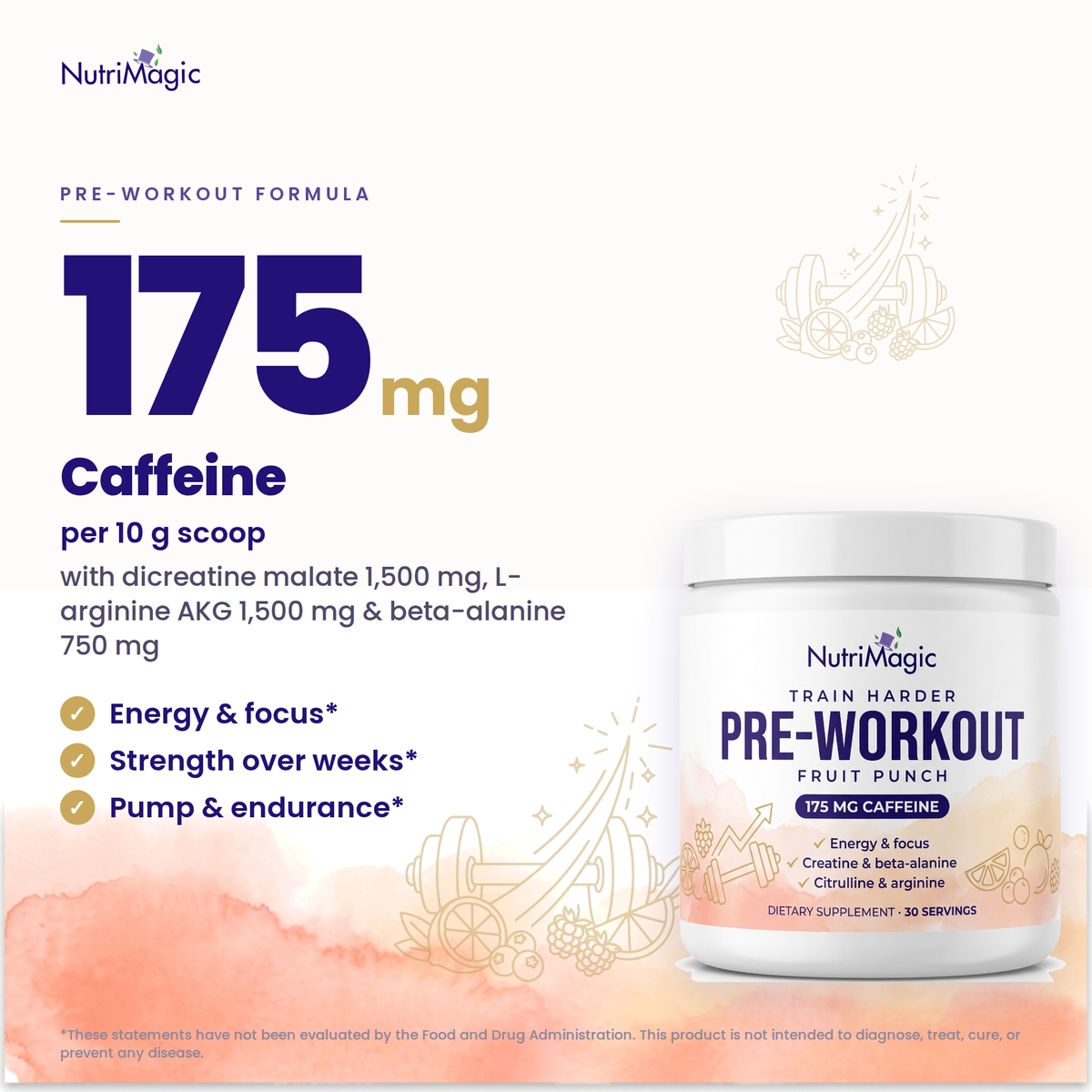 NutriMagic Pre-Workout Formula — what people take it for and the key dose
