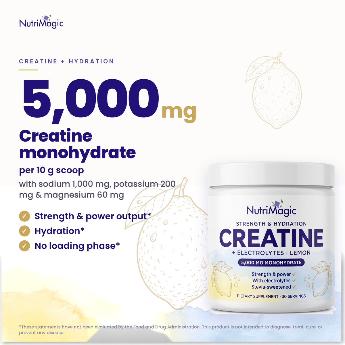 NutriMagic Creatine + Hydration — what people take it for and the key dose