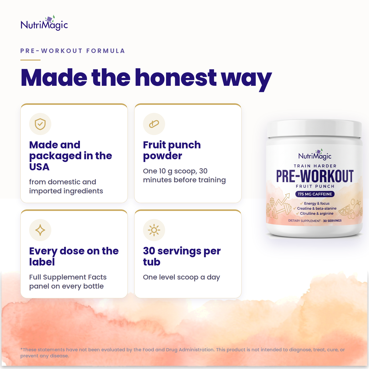 NutriMagic Pre-Workout Formula — made the honest way — quality tiles