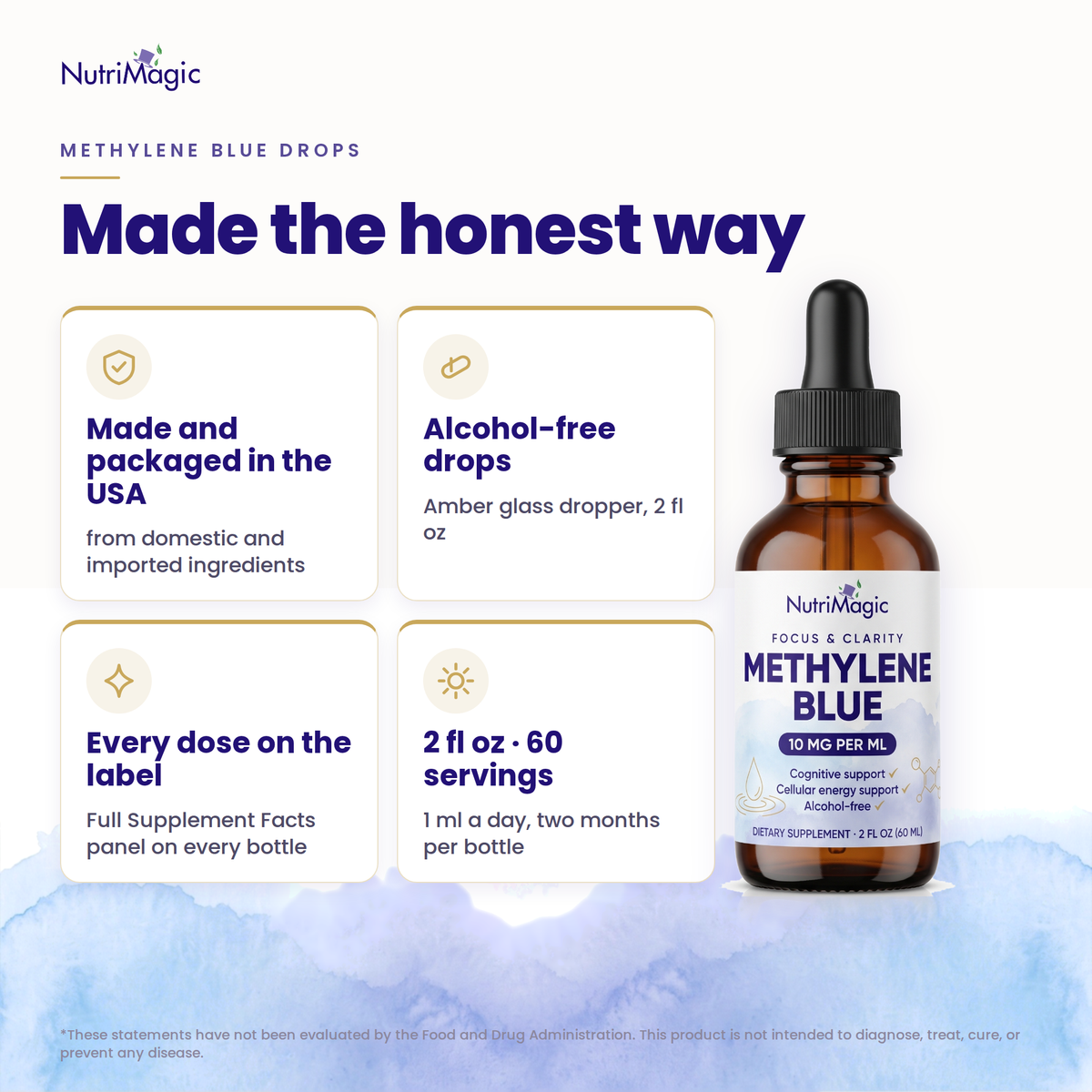 NutriMagic Methylene Blue Drops — made the honest way — quality tiles