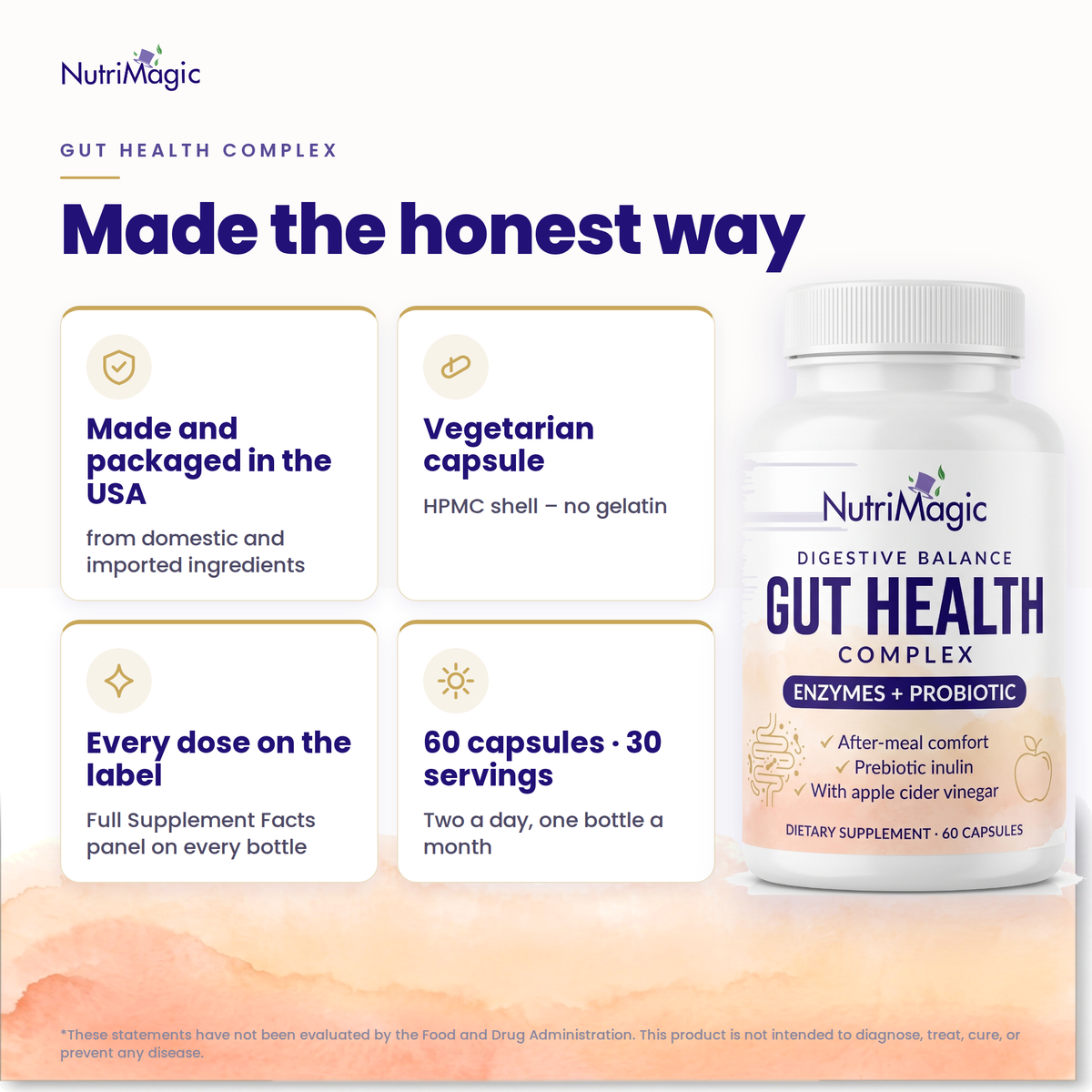 NutriMagic Gut Health Complex — made the honest way — quality tiles