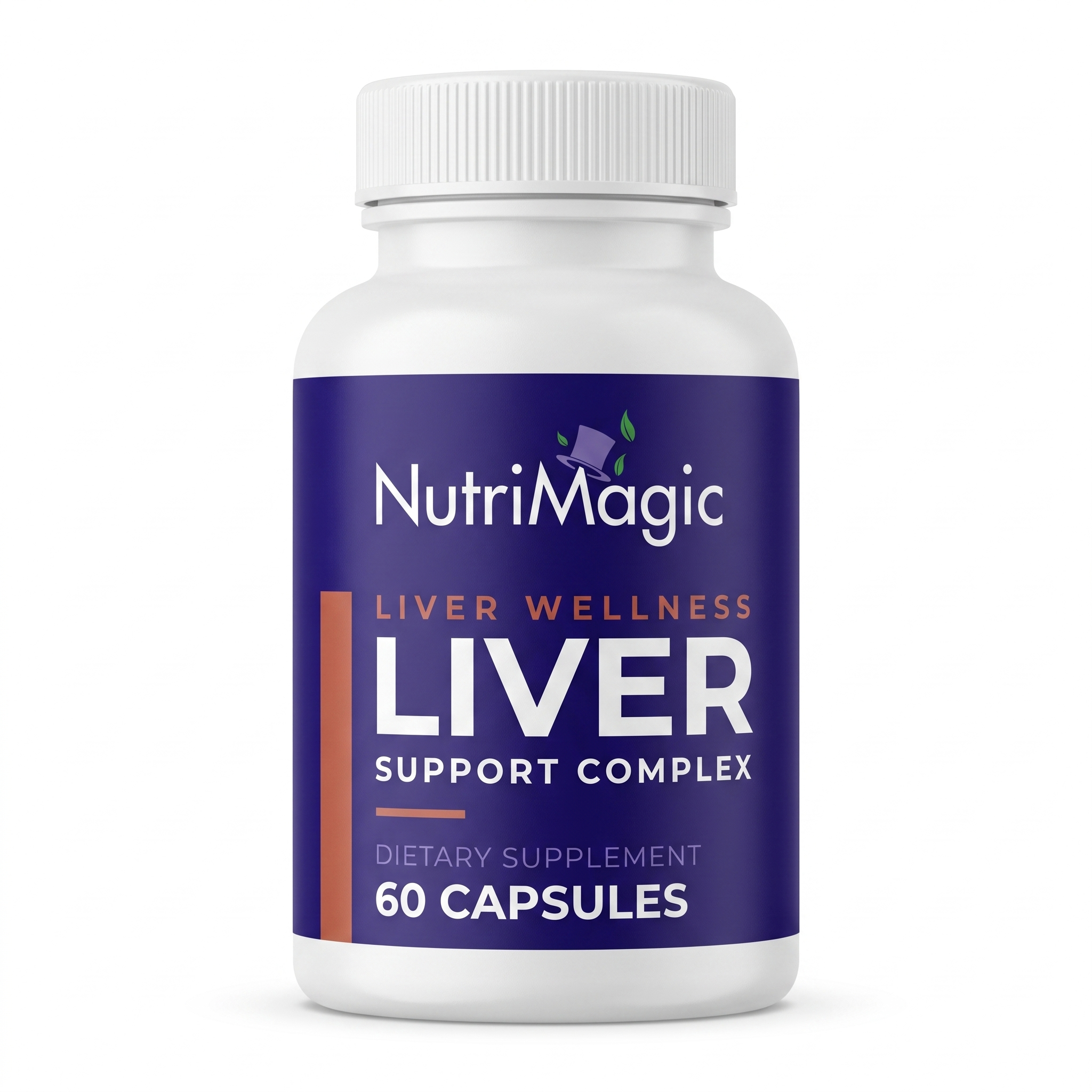 NutriMagic Liver Support — 60 capsules, white bottle front view on white background